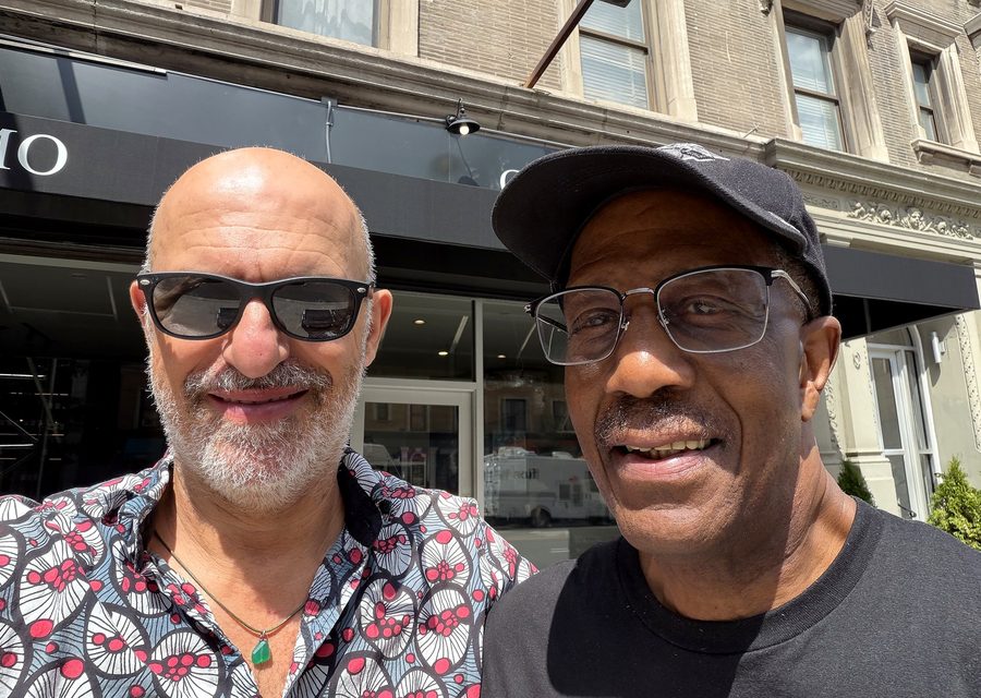 Marco Chelo and Patience Higgins outside the midtown studio where NYMI's classes are held